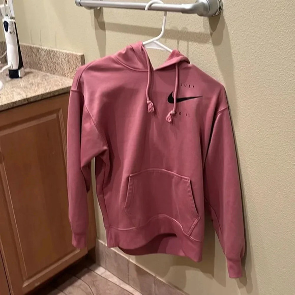 Nike dusty pink hoodie. It has some scrapes on the left side. - Picture 1 of 10